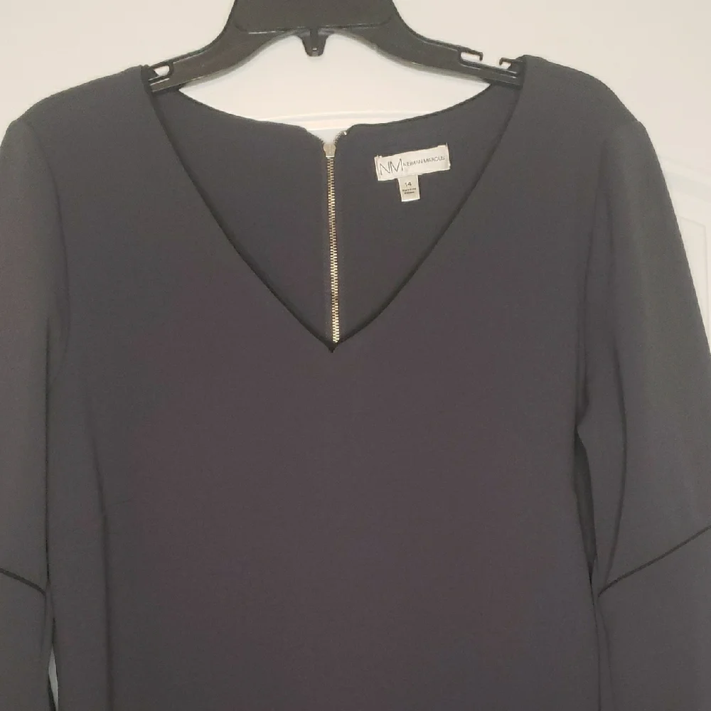 Elegant Gray Women's Dress - Picture 2 of 10